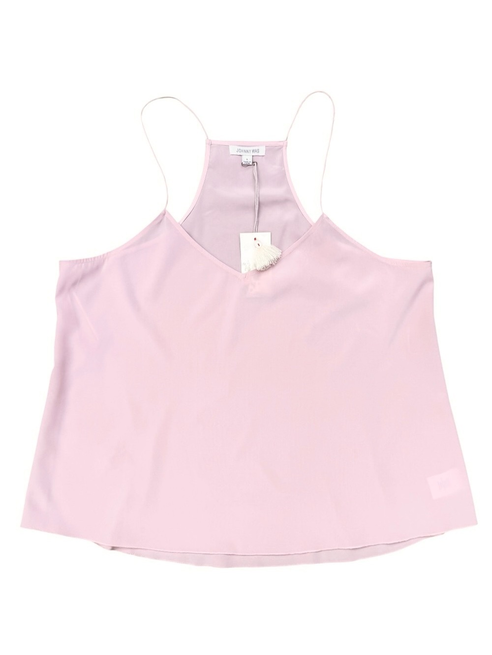 Johnny Was Pale Pink Silk Camisole with Spaghetti Straps